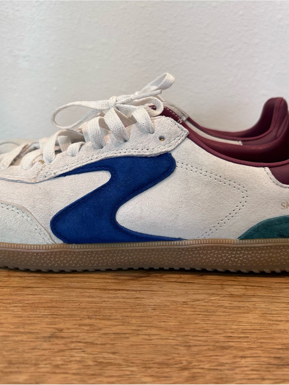 Skechers Burgundy and White Memory Foam Sneaker